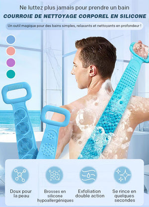 Brosse de Ceinture de Bain en Silicone à Exfoliant
