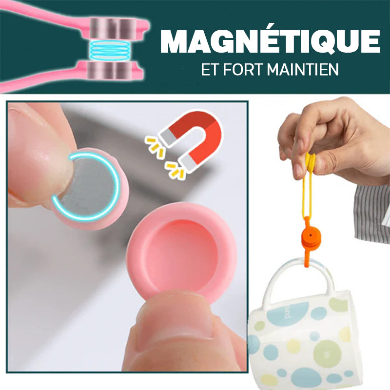 15 Attaches Câble Magnétiques Avec Fermeture Zip - Support De Câble Avec Base Adhésive, Organisation Bureau