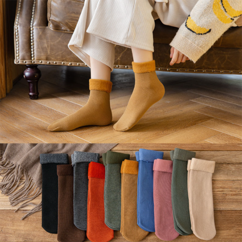 Lot De 3 Chaussettes A2Z Femme - Unies Brossées, Chaudes D'hiver - Neuves