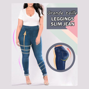 Legging stretch avec imprimé denim pour femmes