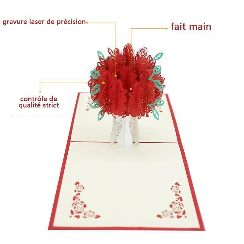 Carte Pop Up Bouquet De Roses Romantiques Infiniff