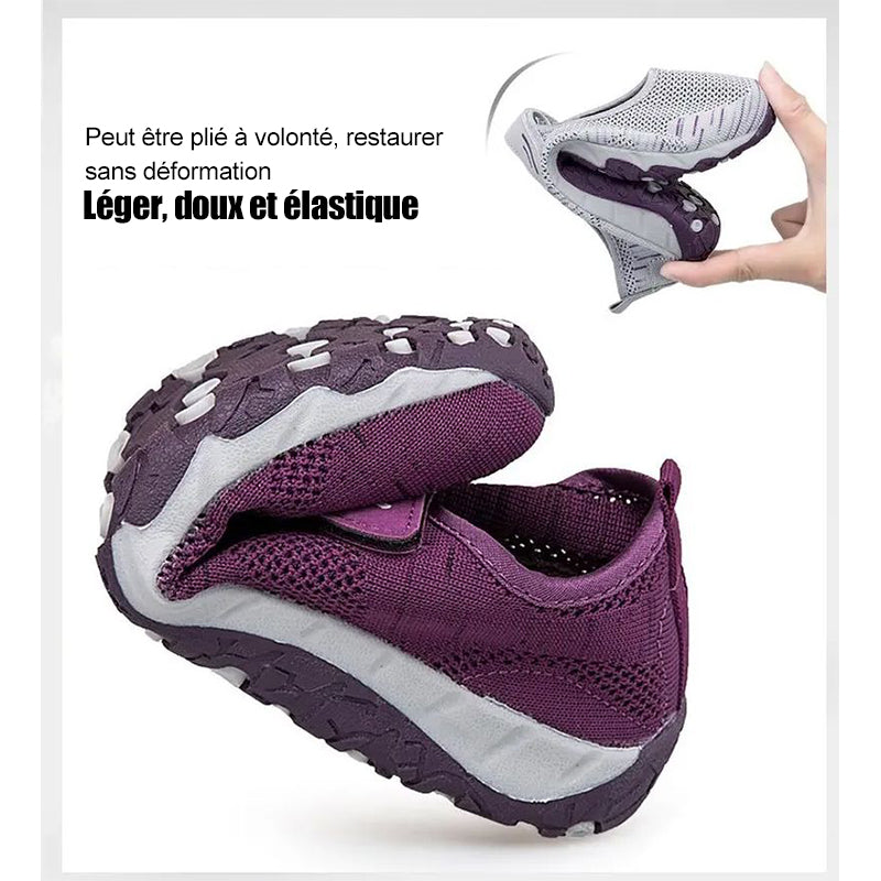Chaussures Fitness Femme - Sneakers Confortables, Mesh Respirant, Semelle Caoutchouc, 4cm Talon