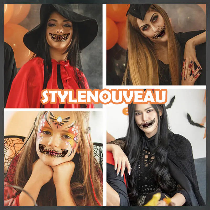 Lot 3 Serre-Têtes Halloween Avec Couteaux + 30 Autocollants Tatouage - Accessoires Horreur Pour Carnaval Et Cosplay