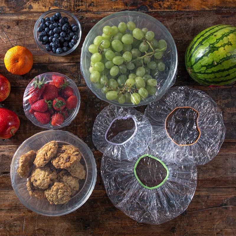 200 Pièces Sacs De Conservation Réutilisables Élastiques - Couvre-Plats Fresh Bag Pour Aliments, Fruits, Légumes Et Restes