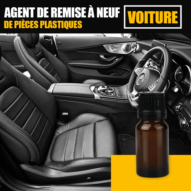 Agent Rénovateur Plastique Voiture 30 Ml – Restaurateur Intérieur Extérieur, Anti-Vieillissement, Brillance Durable, Sans Graisse