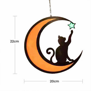 Pendentif dos de chat lune