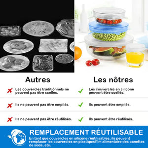 Housse élastique en silicone pour conserver la fraîcheur