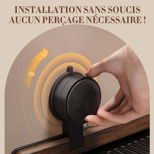 Étagère de salle de bain à ventouse en noyer