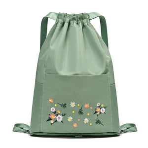 Sac de yoga simple brodé avec cordon de serrage