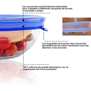 Housse élastique en silicone pour conserver la fraîcheur
