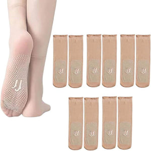 Chaussettes antidérapantes en soie cristalline invisibles pour femmes
