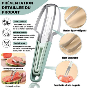 Couteau à trancher la pastèque 3 en 1