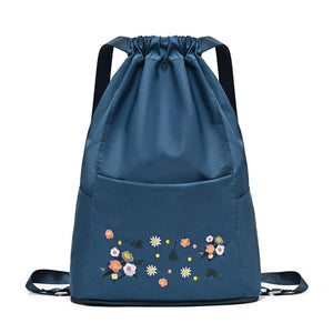 Sac de yoga simple brodé avec cordon de serrage