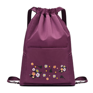 Sac de yoga simple brodé avec cordon de serrage
