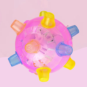 Jouet pour animaux de compagnie boule sautante lumineuse