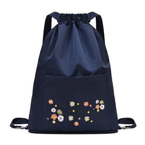 Sac de yoga simple brodé avec cordon de serrage