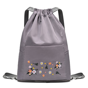 Sac de yoga simple brodé avec cordon de serrage