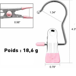 Crochet de voyage à clip antirouille