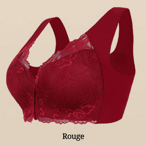 Soutien-gorge boucle devant respirant avec dentelle