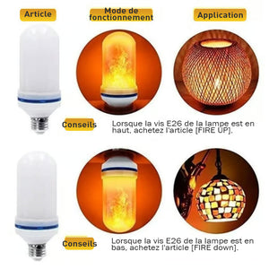 🔥Ampoule LED à effet de flamme à induction par gravité