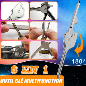 Outil clé multifonctionnel 6 en 1