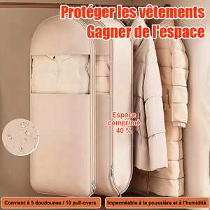 👕Sac à vêtements suspendu peu encombrant avec fermeture éclair auto-compressante