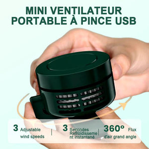 Mini ventilateur portable USB à pince