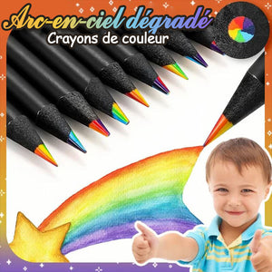 Crayons de couleur dégradés arc-en-ciel amusants