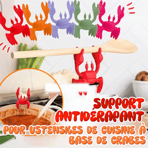 Support antidérapant en forme de crabe pour ustensiles de cuisine