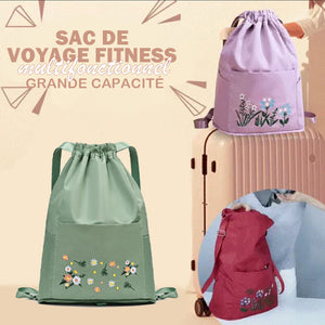 Sac de yoga simple brodé avec cordon de serrage