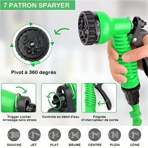 💦Tuyau magique avec 7 fonctions de pistolet pulvérisateur
