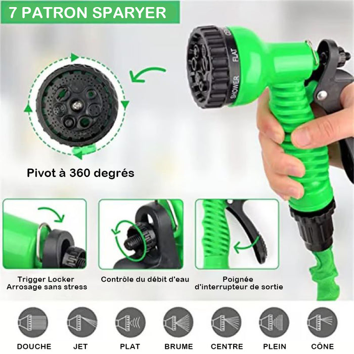 💦Tuyau magique avec 7 fonctions de pistolet pulvérisateur