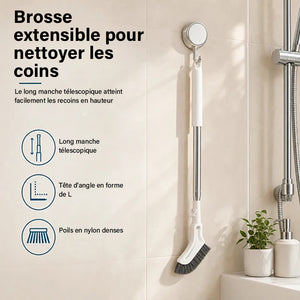 Brosse Multifonction Pour Sols Et Fentes Avec Manche Télescopique