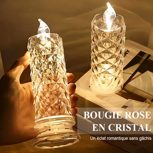 ✨ Bougeoir en cristal rose - Charme romantique