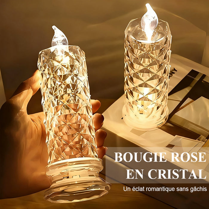 ✨ Bougeoir en cristal rose - Charme romantique