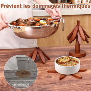 Dessous de plat en bois naturel résistant à la chaleur de qualité supérieure pour plats chauds