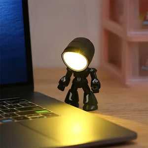 Lampe de table compagnon – Design de robot mignon et solitaire (style dessin animé)