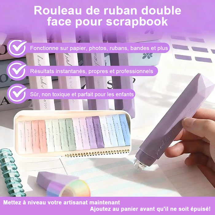 Rouleau de ruban adhésif double face pour scrapbooking