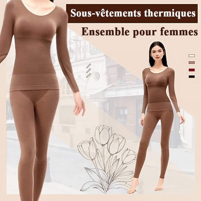 Ensemble de sous-vêtements thermiques pour femmes
