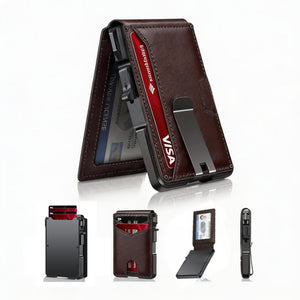 Portefeuille minimaliste en aluminium premium avec protection RFID pour homme