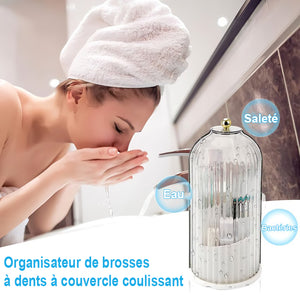 ✨Organisateur de brosses à dents à couvercle coulissant