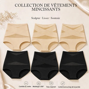 Culotte gainante taille haute croisée grande taille