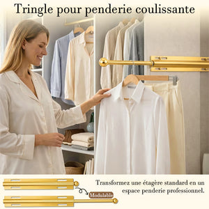 Tringle à vêtements coulissante pour penderie