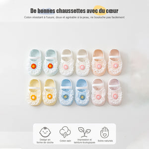 Chaussettes d'été antidérapantes pour bébé absorbant la transpiration (2 paires)