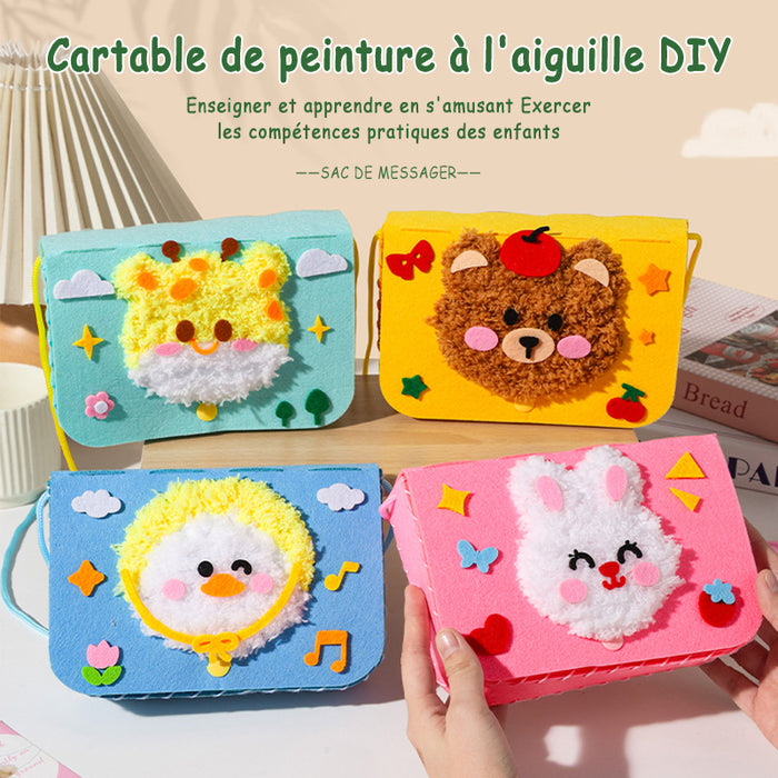 Sac bandoulière en laine brodé DIY pour enfant