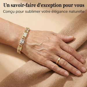 Bracelet pour femme à maillons marins tricolores en or 14 carats