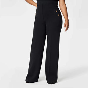 Pantalon ample pour femme, taille haute et jambes larges