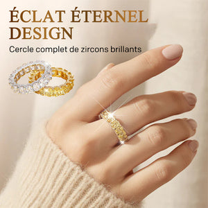 Bague mode en zircon étincelant cercle complet