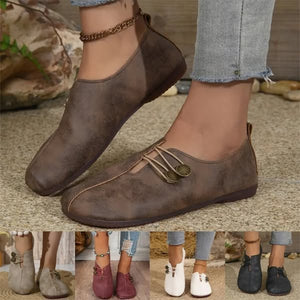 Nouvelles chaussures plates en cuir souple pour femmes