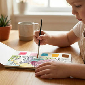 Livre de peinture à l'aquarelle avec peintures intégrées